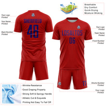 Laden Sie das Bild in den Galerie-Viewer, Custom Red Dark Purple Sublimation Soccer Uniform Jersey