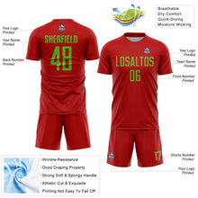 Charger l'image dans la galerie, Custom Red Aurora Green Sublimation Soccer Uniform Jersey