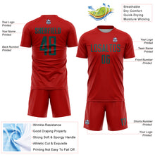 Charger l'image dans la galerie, Custom Red Midnight Green Sublimation Soccer Uniform Jersey