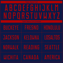 Laden Sie das Bild in den Galerie-Viewer, Custom Navy Red Sublimation Soccer Uniform Jersey