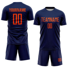 Laden Sie das Bild in den Galerie-Viewer, Custom Navy Orange Sublimation Soccer Uniform Jersey