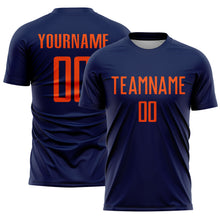 Laden Sie das Bild in den Galerie-Viewer, Custom Navy Orange Sublimation Soccer Uniform Jersey