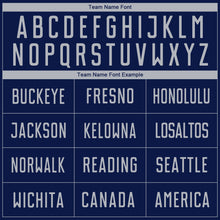 Laden Sie das Bild in den Galerie-Viewer, Custom Navy Gray Sublimation Soccer Uniform Jersey