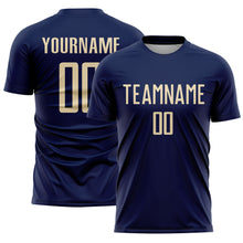 Laden Sie das Bild in den Galerie-Viewer, Custom Navy Cream Sublimation Soccer Uniform Jersey