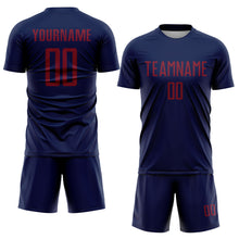 Laden Sie das Bild in den Galerie-Viewer, Custom Navy Crimson Sublimation Soccer Uniform Jersey
