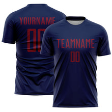 Laden Sie das Bild in den Galerie-Viewer, Custom Navy Crimson Sublimation Soccer Uniform Jersey