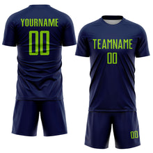 Charger l'image dans la galerie, Custom Navy Neon Green Sublimation Soccer Uniform Jersey