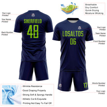 Charger l'image dans la galerie, Custom Navy Neon Green Sublimation Soccer Uniform Jersey