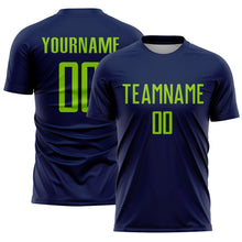 Charger l'image dans la galerie, Custom Navy Neon Green Sublimation Soccer Uniform Jersey
