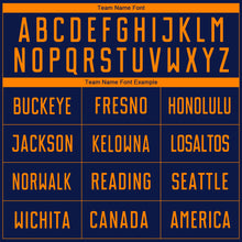 Laden Sie das Bild in den Galerie-Viewer, Custom Navy Bay Orange Sublimation Soccer Uniform Jersey