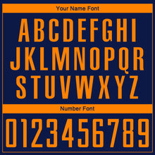 Laden Sie das Bild in den Galerie-Viewer, Custom Navy Bay Orange Sublimation Soccer Uniform Jersey