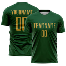 Charger l'image dans la galerie, Custom Green Old Gold Sublimation Soccer Uniform Jersey