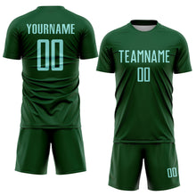 Charger l'image dans la galerie, Custom Green Ice Blue Sublimation Soccer Uniform Jersey