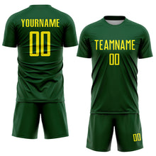 Charger l'image dans la galerie, Custom Green Light Yellow Sublimation Soccer Uniform Jersey