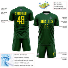 Charger l'image dans la galerie, Custom Green Light Yellow Sublimation Soccer Uniform Jersey