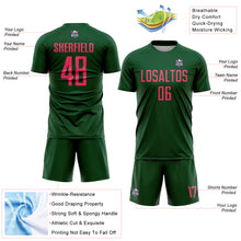 Charger l'image dans la galerie, Custom Green Neon Pink Sublimation Soccer Uniform Jersey