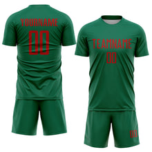 Charger l'image dans la galerie, Custom Kelly Green Red Sublimation Soccer Uniform Jersey