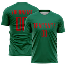 Charger l'image dans la galerie, Custom Kelly Green Red Sublimation Soccer Uniform Jersey