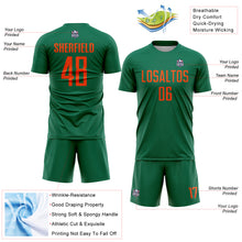 Charger l'image dans la galerie, Custom Kelly Green Orange Sublimation Soccer Uniform Jersey