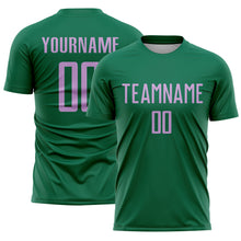 Загрузить изображение в средство просмотра галереи, Custom Kelly Green Light Purple Sublimation Soccer Uniform Jersey