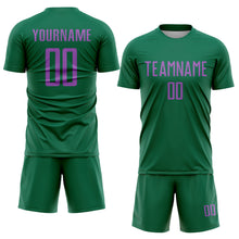 Charger l'image dans la galerie, Custom Kelly Green Medium Purple Sublimation Soccer Uniform Jersey