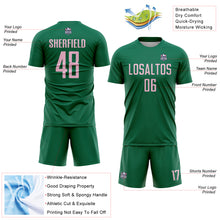 Charger l'image dans la galerie, Custom Kelly Green Light Pink Sublimation Soccer Uniform Jersey