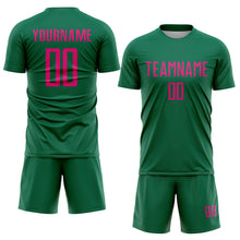 Charger l'image dans la galerie, Custom Kelly Green Hot Pink Sublimation Soccer Uniform Jersey