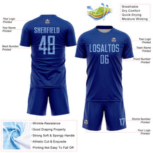Load image into Gallery viewer, Custom Royal Light Blue Sublimation Soccer Uniform Jersey