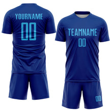 Laden Sie das Bild in den Galerie-Viewer, Custom Royal Sky Blue Sublimation Soccer Uniform Jersey