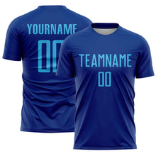 Laden Sie das Bild in den Galerie-Viewer, Custom Royal Sky Blue Sublimation Soccer Uniform Jersey