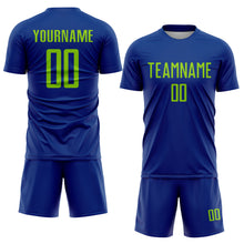 Charger l'image dans la galerie, Custom Royal Neon Green Sublimation Soccer Uniform Jersey