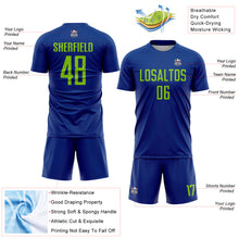 Charger l'image dans la galerie, Custom Royal Neon Green Sublimation Soccer Uniform Jersey