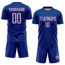 Laden Sie das Bild in den Galerie-Viewer, Custom Royal Light Pink Sublimation Soccer Uniform Jersey