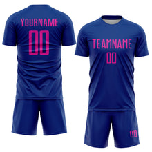 Laden Sie das Bild in den Galerie-Viewer, Custom Royal Deep Pink Sublimation Soccer Uniform Jersey