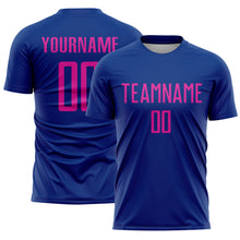 Laden Sie das Bild in den Galerie-Viewer, Custom Royal Deep Pink Sublimation Soccer Uniform Jersey