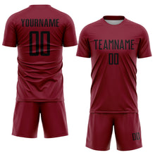 Загрузить изображение в средство просмотра галереи, Custom Crimson Black Sublimation Soccer Uniform Jersey