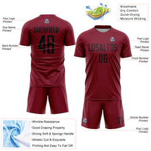 Загрузить изображение в средство просмотра галереи, Custom Crimson Black Sublimation Soccer Uniform Jersey