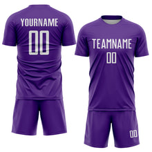 Charger l'image dans la galerie, Custom Purple White Sublimation Soccer Uniform Jersey