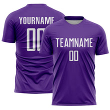 Charger l'image dans la galerie, Custom Purple White Sublimation Soccer Uniform Jersey