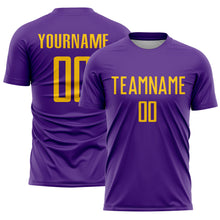 Charger l'image dans la galerie, Custom Purple Gold Sublimation Soccer Uniform Jersey