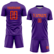 Charger l'image dans la galerie, Custom Purple Orange Sublimation Soccer Uniform Jersey