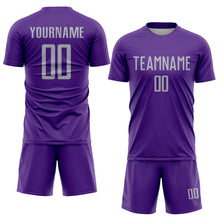 Charger l'image dans la galerie, Custom Purple Gray Sublimation Soccer Uniform Jersey