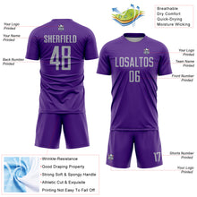 Charger l'image dans la galerie, Custom Purple Gray Sublimation Soccer Uniform Jersey