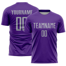 Charger l'image dans la galerie, Custom Purple Gray Sublimation Soccer Uniform Jersey