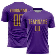 Charger l'image dans la galerie, Custom Purple Old Gold Sublimation Soccer Uniform Jersey