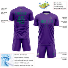 Charger l'image dans la galerie, Custom Purple Teal Sublimation Soccer Uniform Jersey