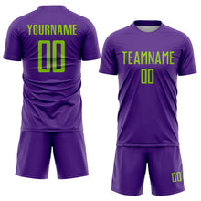 Charger l'image dans la galerie, Custom Purple Neon Green Sublimation Soccer Uniform Jersey