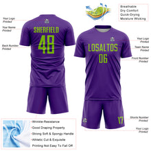Charger l'image dans la galerie, Custom Purple Neon Green Sublimation Soccer Uniform Jersey