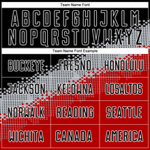 Laden Sie das Bild in den Galerie-Viewer, Custom Black Gray-Red Gradient Geometric Shape Sublimation Soccer Uniform Jersey