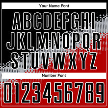 Laden Sie das Bild in den Galerie-Viewer, Custom Black Gray-Red Gradient Geometric Shape Sublimation Soccer Uniform Jersey